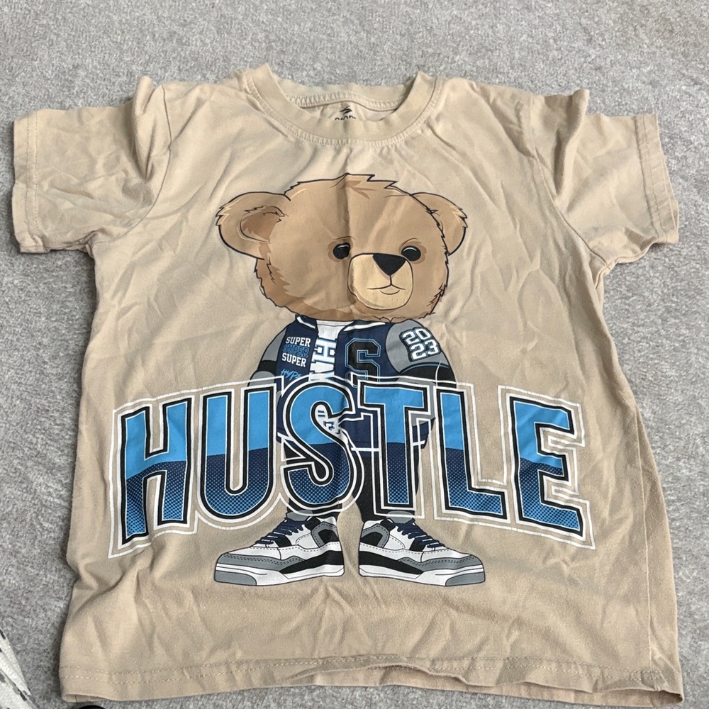 Tan Bear Hustle Graphic Tee